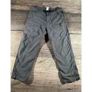 The North Face Grey Cargo Belted Convertible Pants Large Hiking